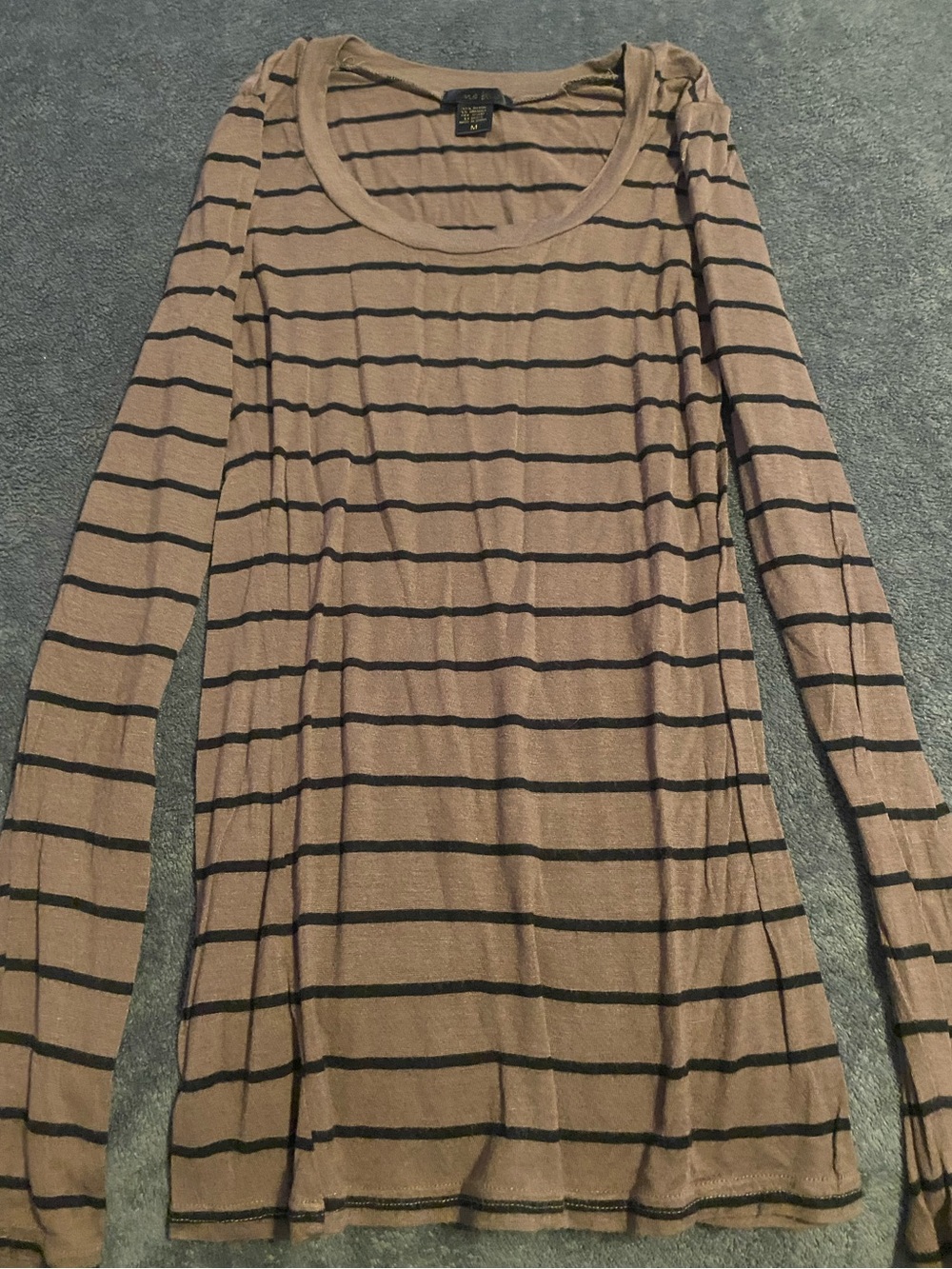 Old Navy Striped Scoop Neck Top - Tan & Black